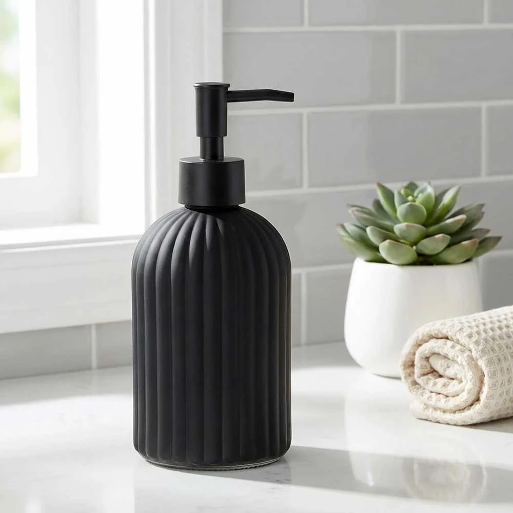 Aptel Vilde Stiklinis dozatorius muilui 400 ml Juodas