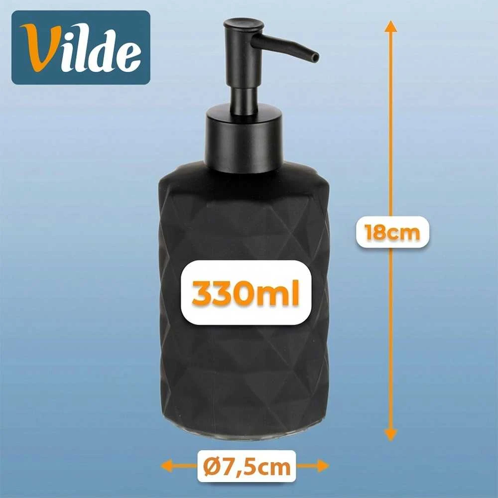 Aptel Vilde Stiklinis muilo dozatorius 330 ml Juodas