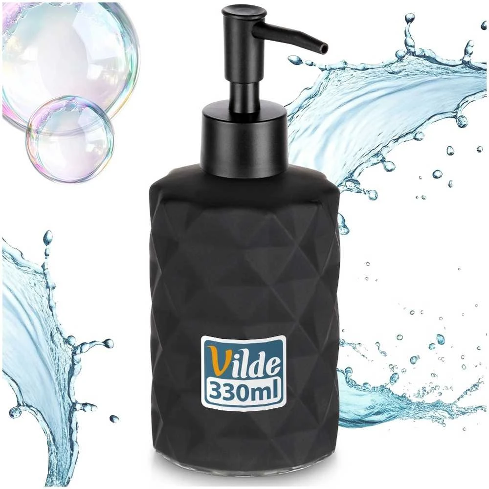 Aptel Vilde Stiklinis muilo dozatorius 330 ml Juodas