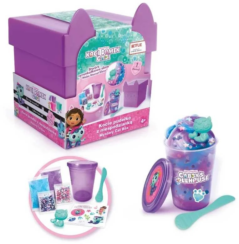 Epee Gabbys Dollhouse Slime masė - katės dėžutė su staigmena, violetė