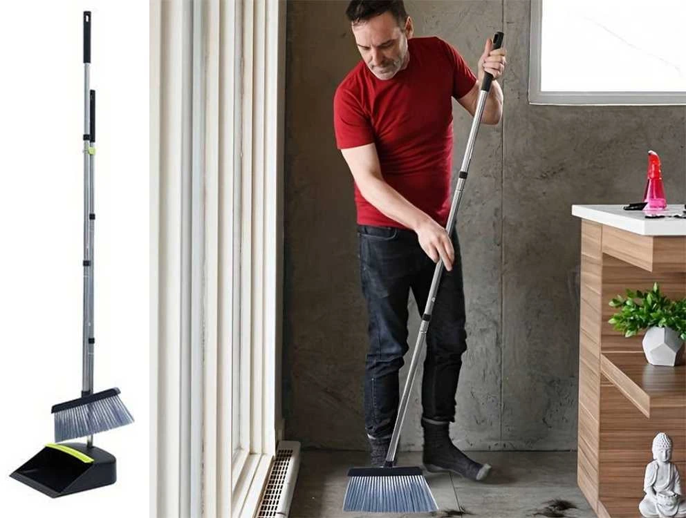 Šluota ir semtuvėlis su ilgu kotu, reguliuojama, 130 cm