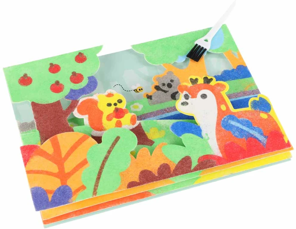 Smėlio tapybos rinkinys „Miško gyvūnai“, 3D su LED apšvietimu