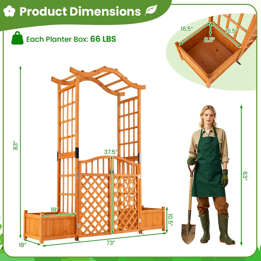 Sodo arka 185.4 x 45.7 x 210.8 cm