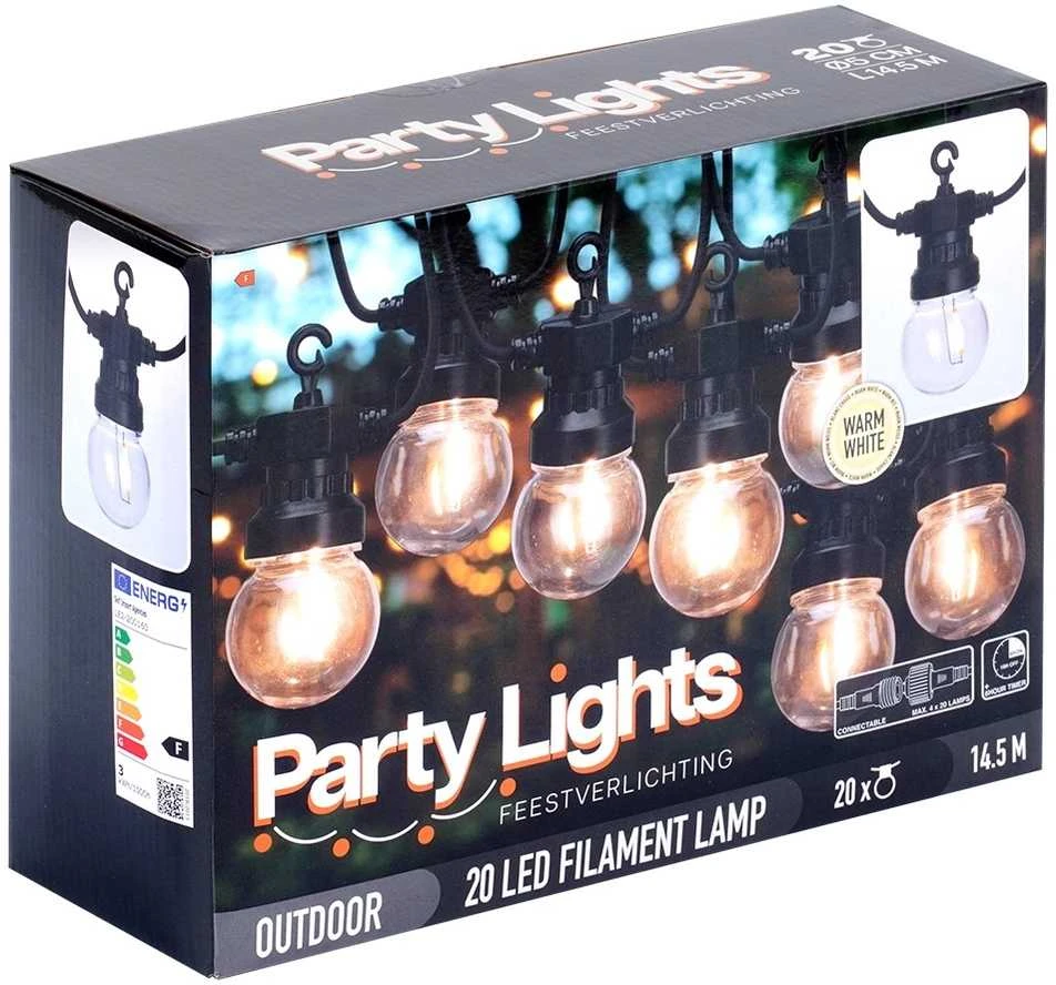 Vilde LED lauko girlianda 9,5 m - 20 LED lemputių - Sodo apšvietimas