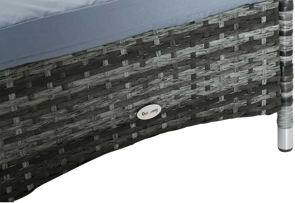 Outsunny sodo gultas, poliratanas ir metalas, pilkas, 200x73x30-103 cm