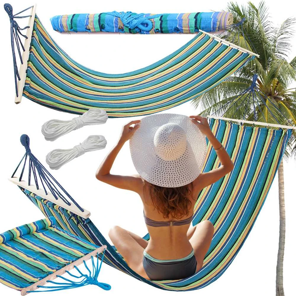 Verk Group Sodo hamakas su mediniu stovu 200x80 cm