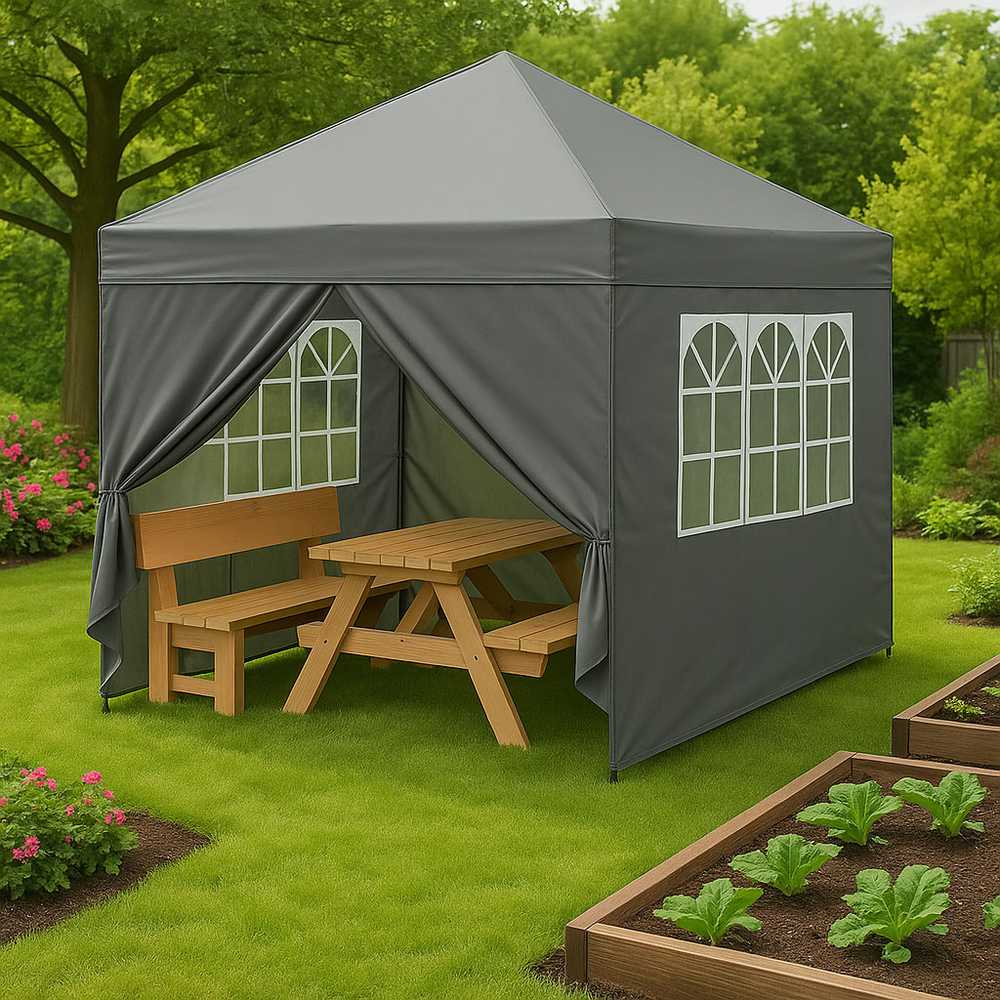MultiGarden Sodo palapinė 3x3m. pilka + 4 sienos