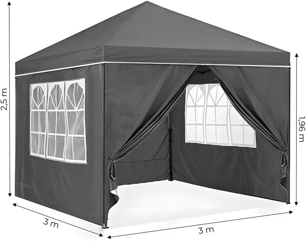 MultiGarden Sodo palapinė 3x3m. pilka + 4 sienos