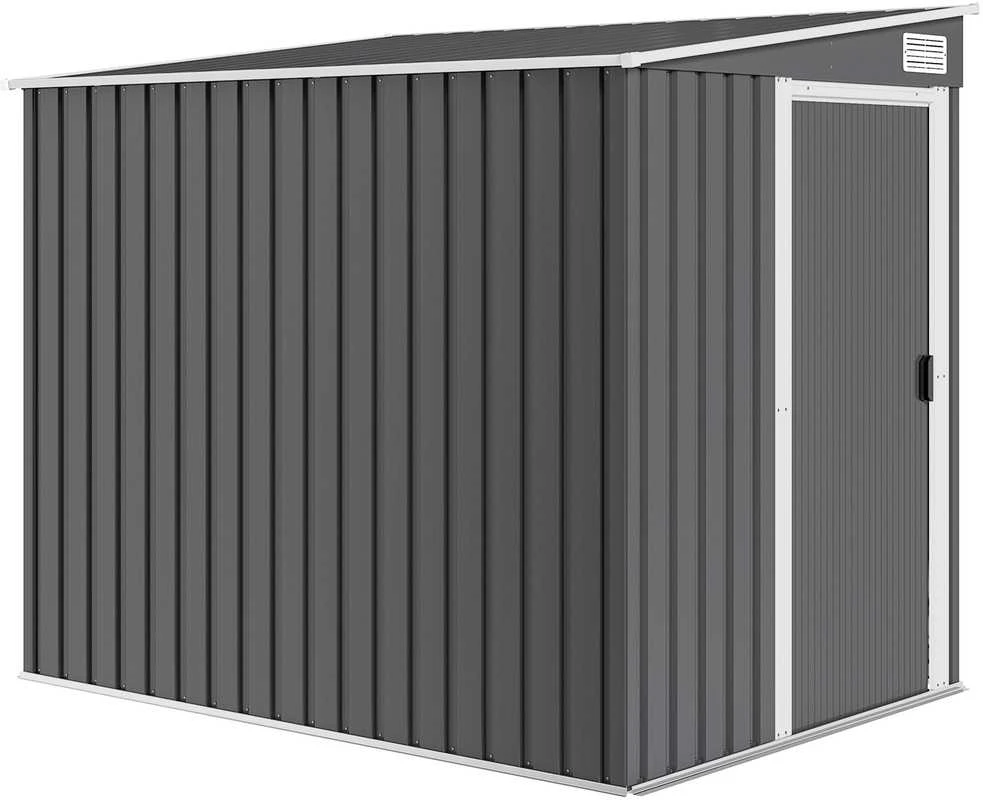 Outsunny metalinis sodo namelis 2,81 m², 154x206,5x181 cm, su vienšlaičiu stogu ir pamatu