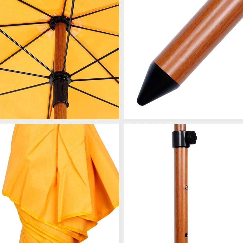 Ambiance Sodo Parasol 200 cm - Geltonas, reguliuojamo aukščio, stabilus