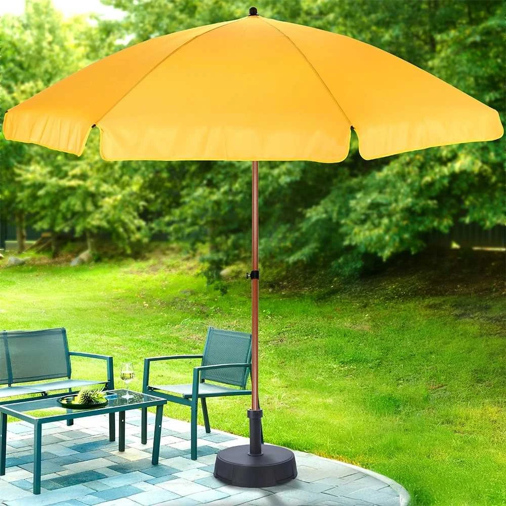 Ambiance Sodo Parasol 200 cm - Geltonas, reguliuojamo aukščio, stabilus