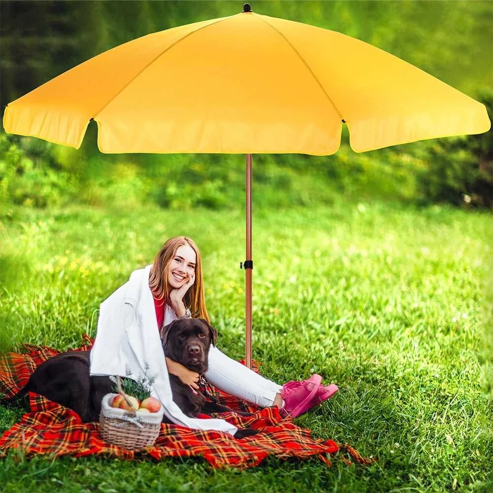 Ambiance Sodo Parasol 200 cm - Geltonas, reguliuojamo aukščio, stabilus