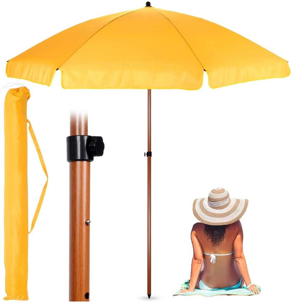 Ambiance Sodo Parasol 200 cm - Geltonas, reguliuojamo aukščio, stabilus