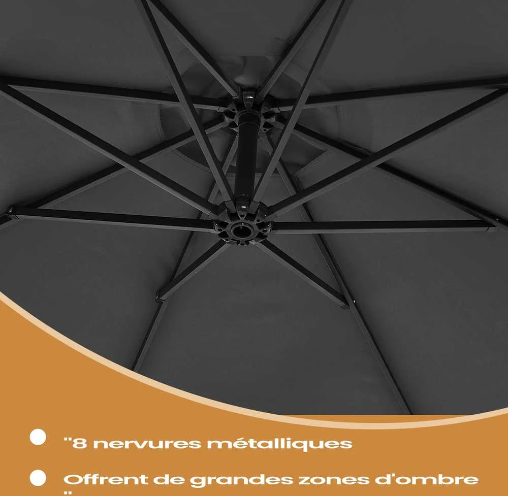 Songmics Konsolinis skėtis, 300 cm d, su stovu