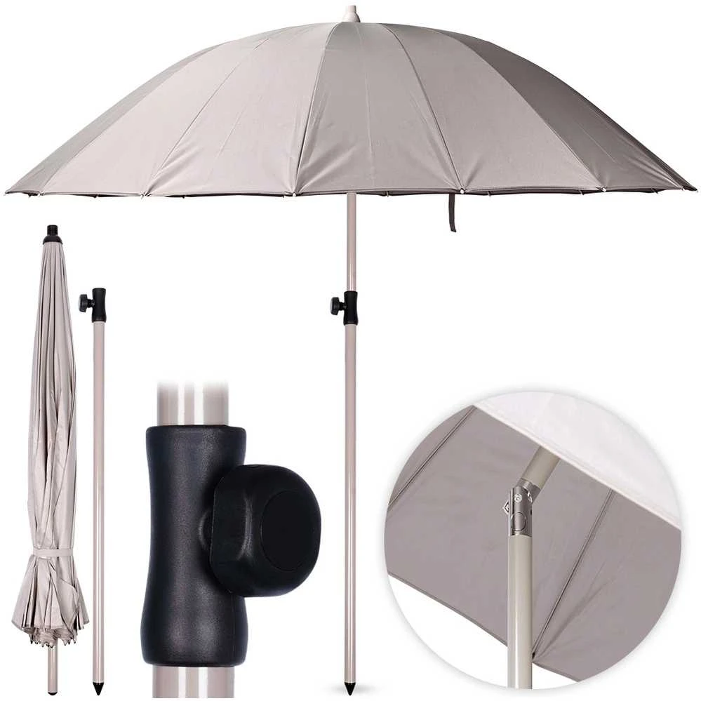 Probeach Sodo Parasolė Reguliuojama 190 cm Pilka