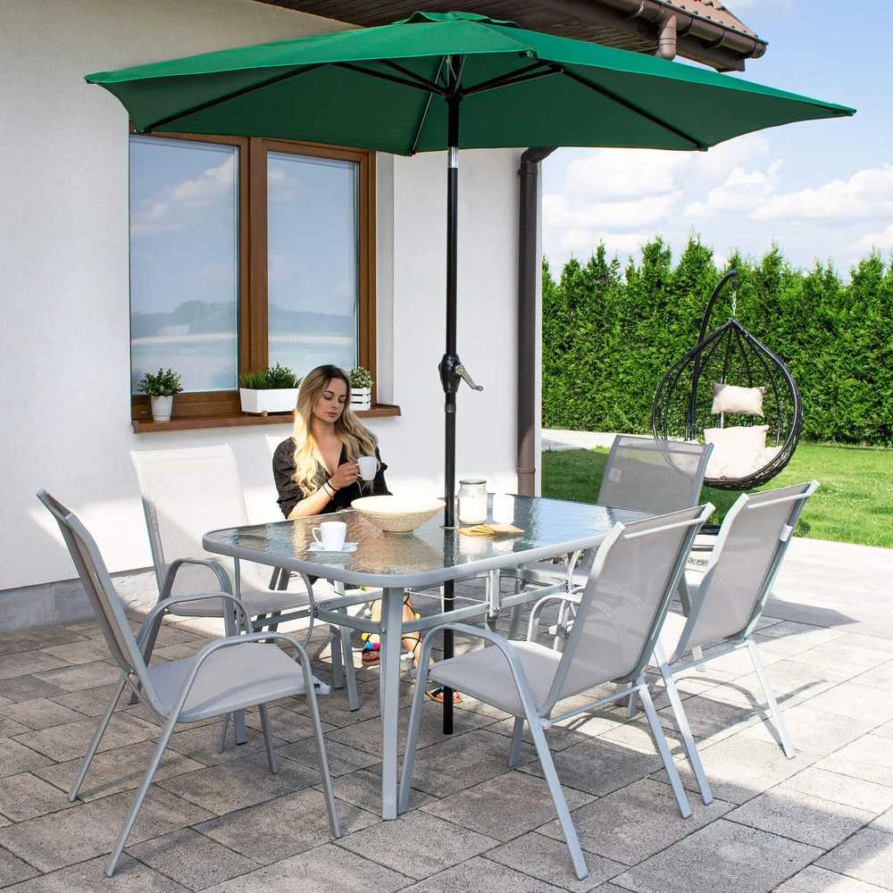 Sodo skėtis Springos GU0033 250 cm tamsiai žalias