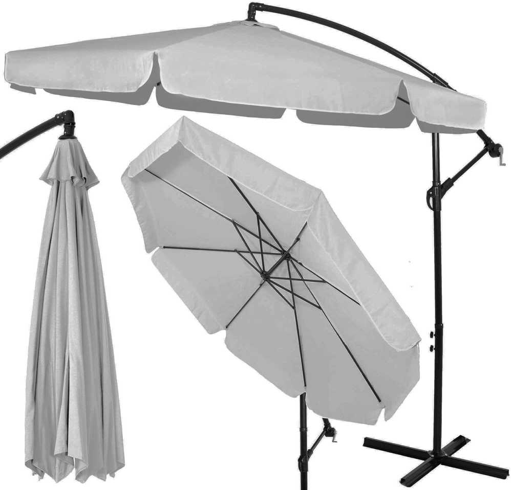 Sodo skėtis Springos GU0042 šviesiai pilkas 300 cm