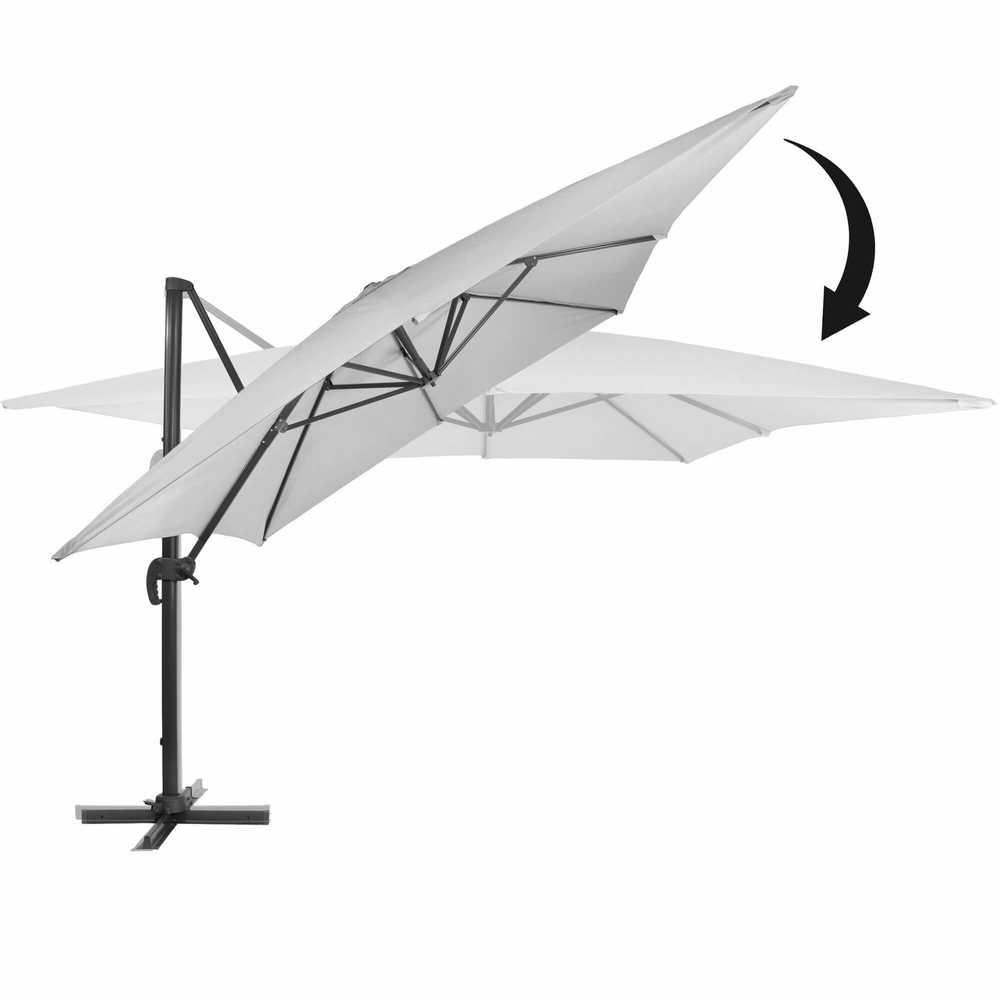 Sodo skėtis Springos GU0048 su uždangalu, 500 cm, kabantis, šviesiai pilkas