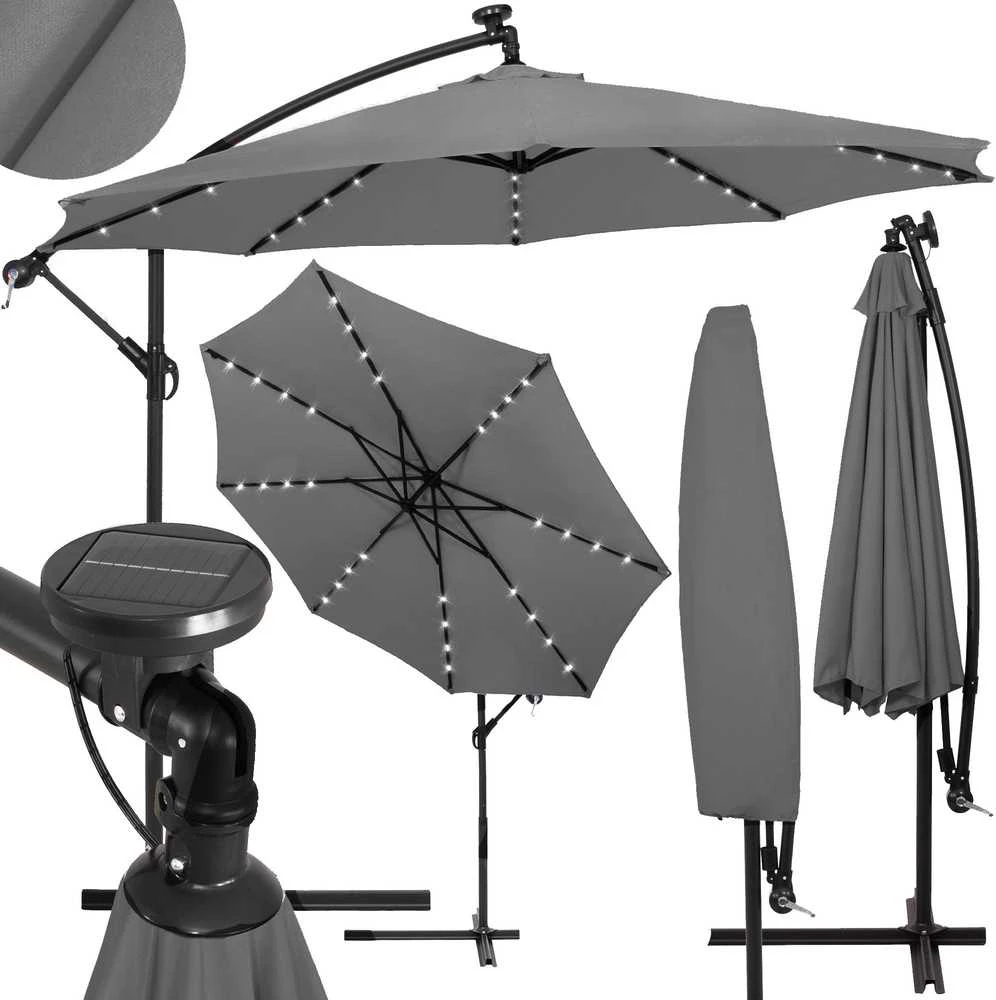 Sodo skėtis su LED ir saulės baterija Springos GU0046 300 cm