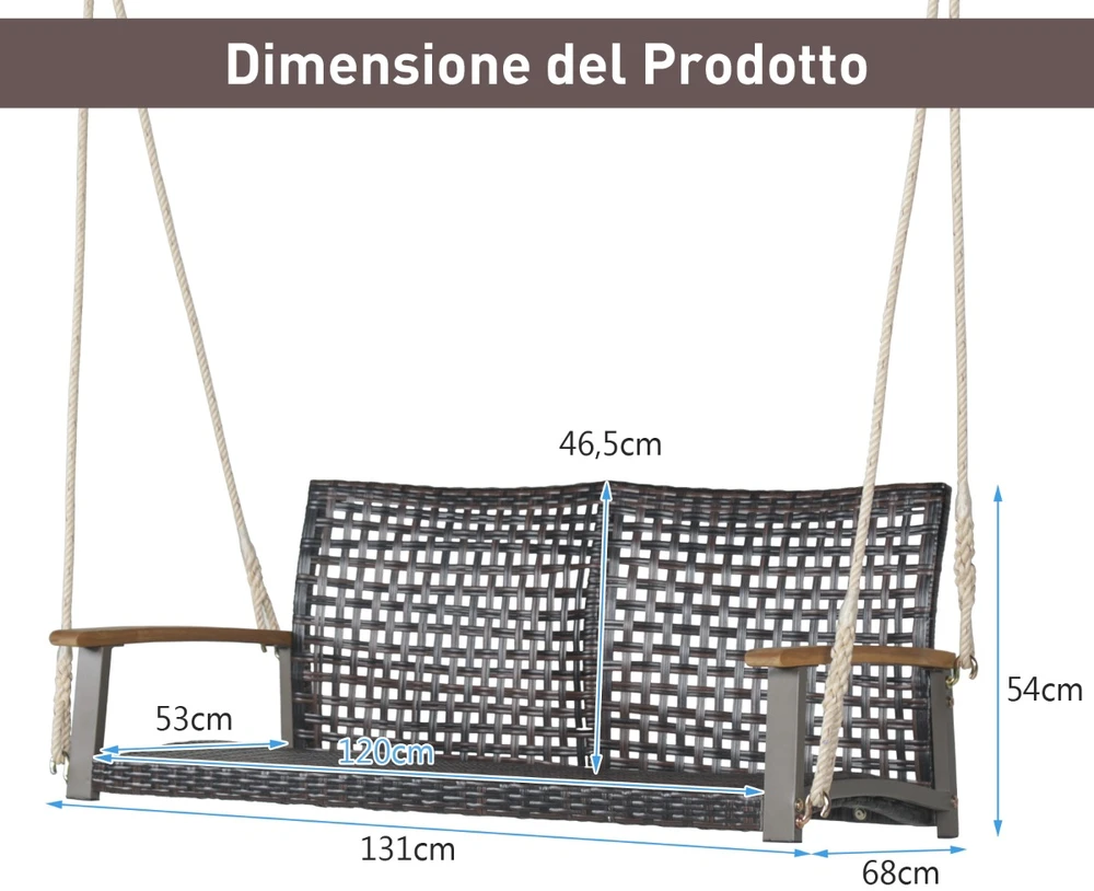 Sodo supynės 131 x 68 x 54 cm
