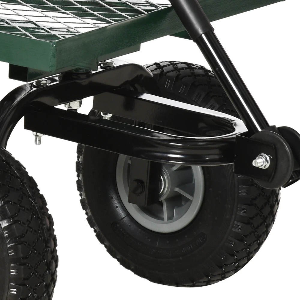 Sodo transportavimo vežimėlis iki 150 kg, žalias ir juodas, 94 × 48,5 × 100 cm