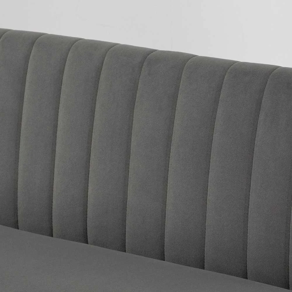 HOMCOM 2-vietė sofa, dvivietis suolo tipo krėslas, linų audinio išvaizda, medinės kojelės, iki 150 kg, tamsiai pilka, 117 x 56,5 x 77 cm