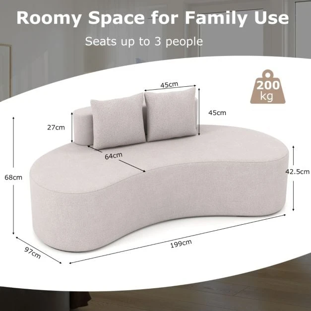 Sofa 199.4 x 96.5 x 68.6 cm