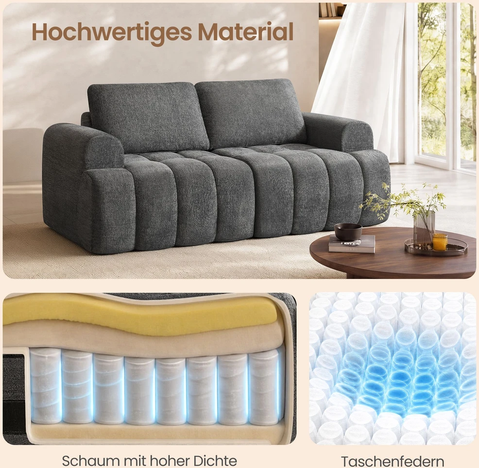 Songmics Sofa be rėmo, modulinė 176 × 92 × 85 cm