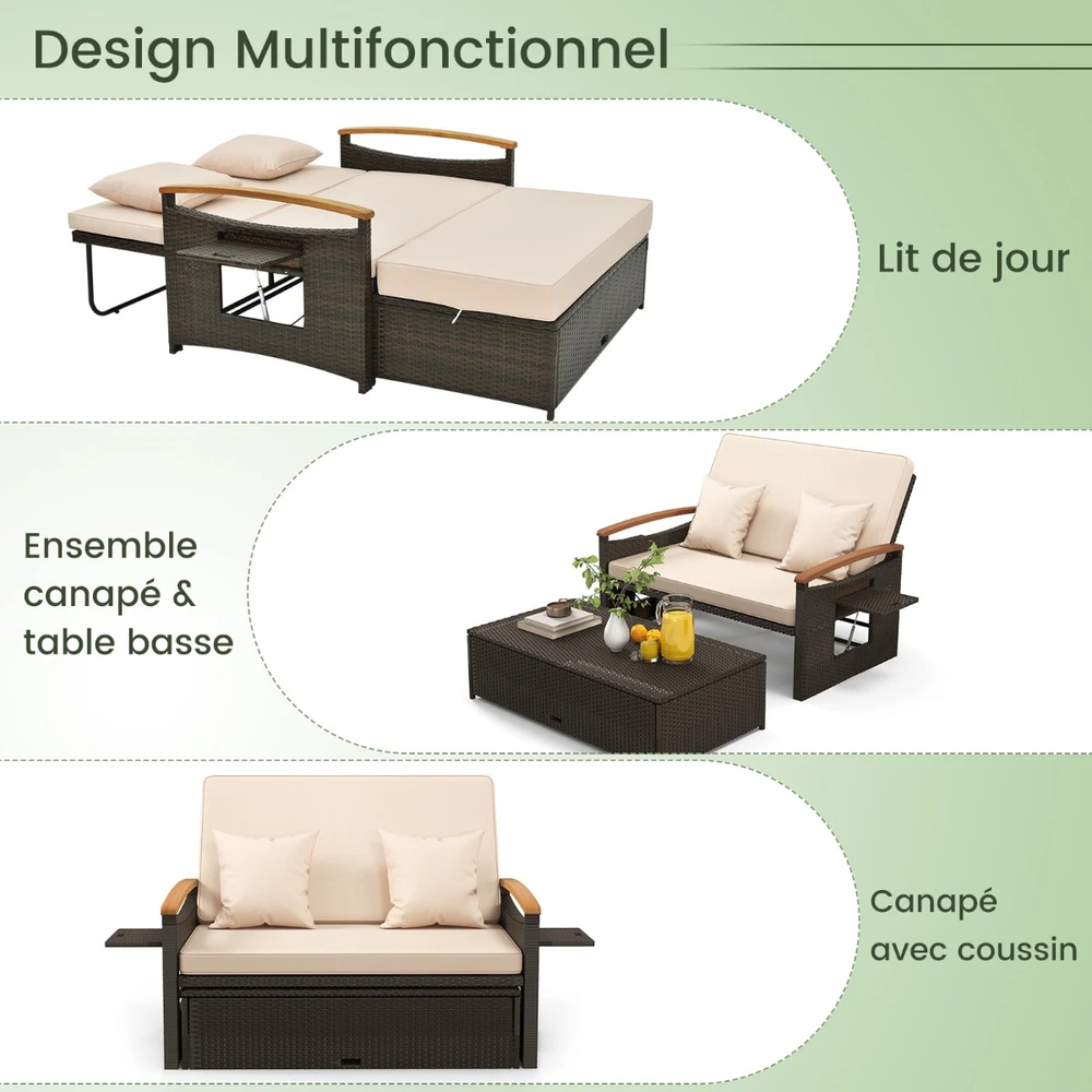 Sofa Lauko dienos lova ir pufas 2 vnt.