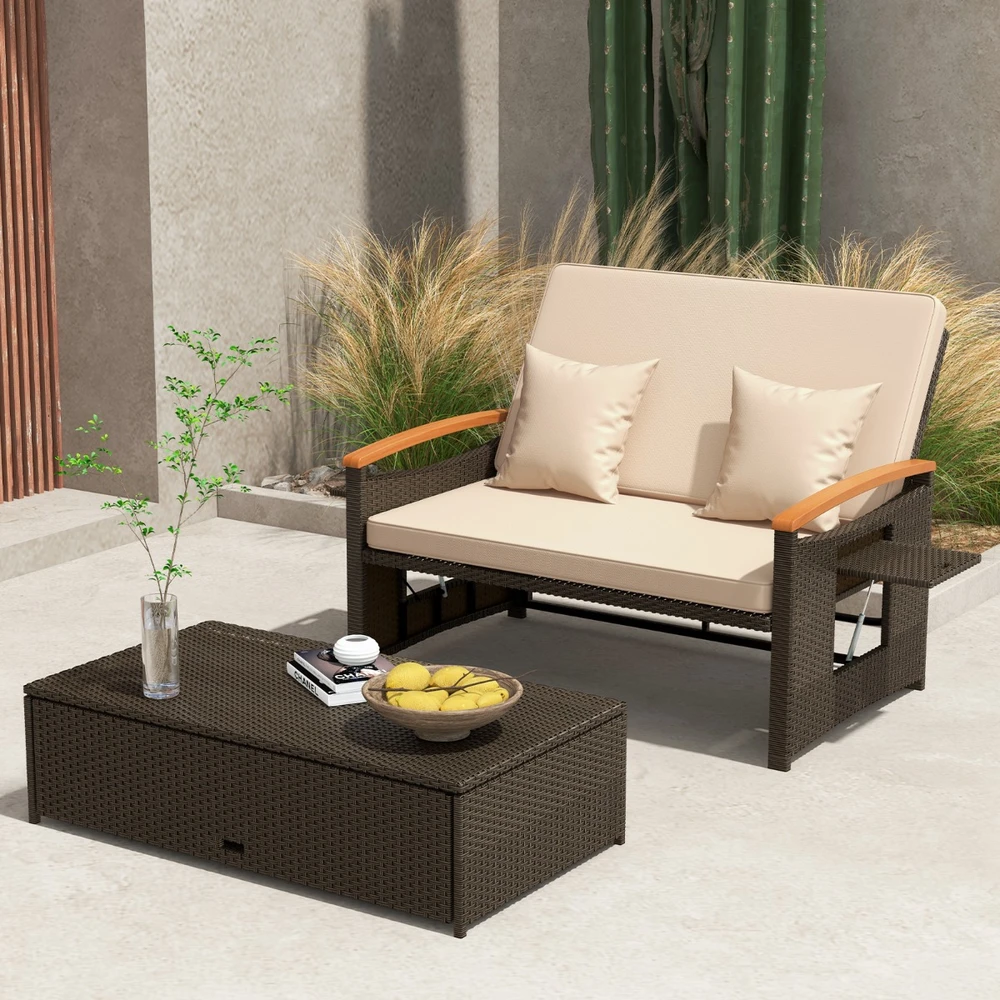 Sofa Lauko dienos lova ir pufas 2 vnt.