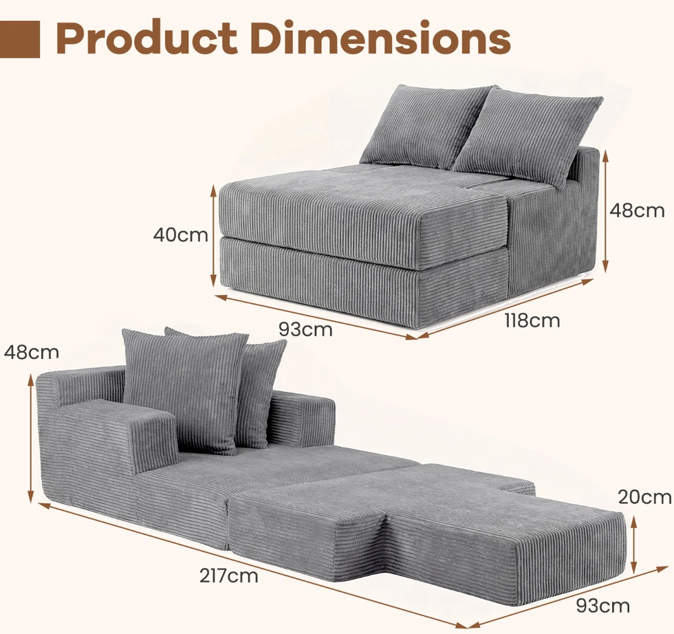 Sofa-lova 217 x 93 x 48 cm
