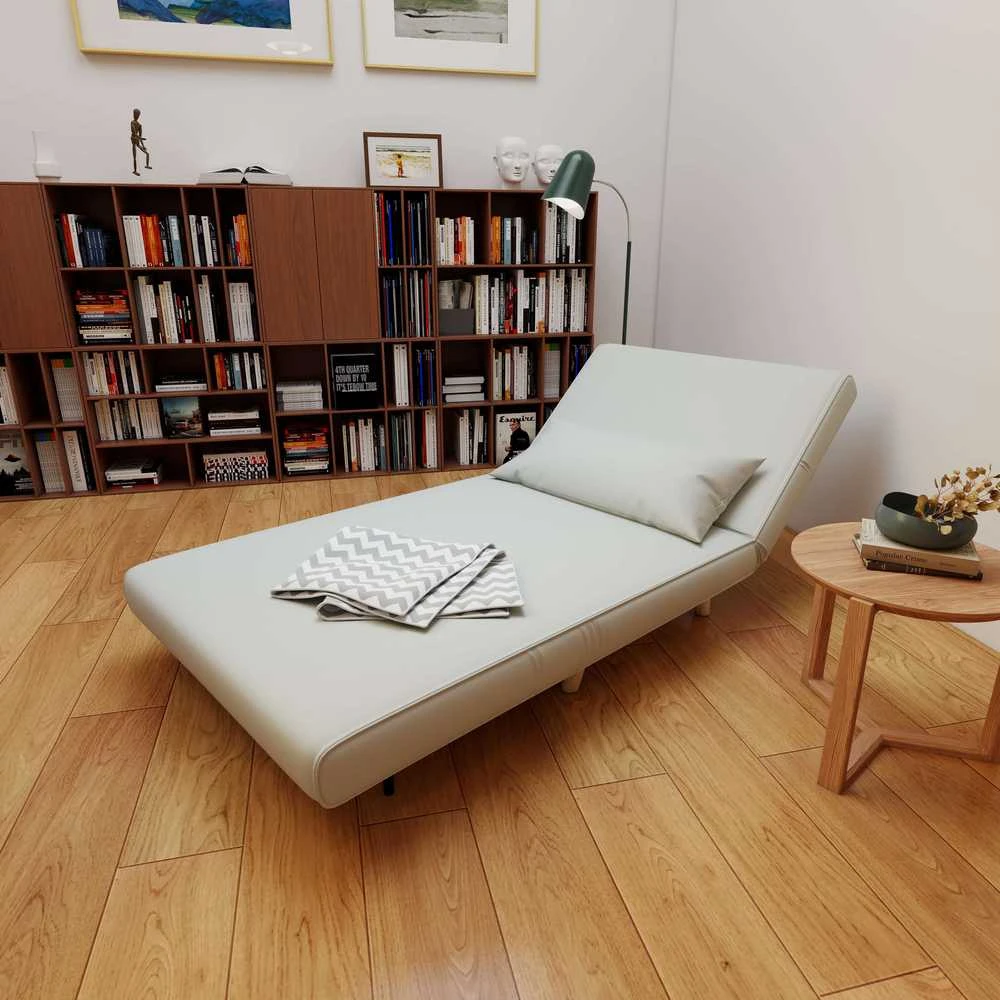 HOMCOM Sofa lova viengulė, sulankstoma sofa su reguliuojamu atlošu, šiaurietiška, lino imitacija