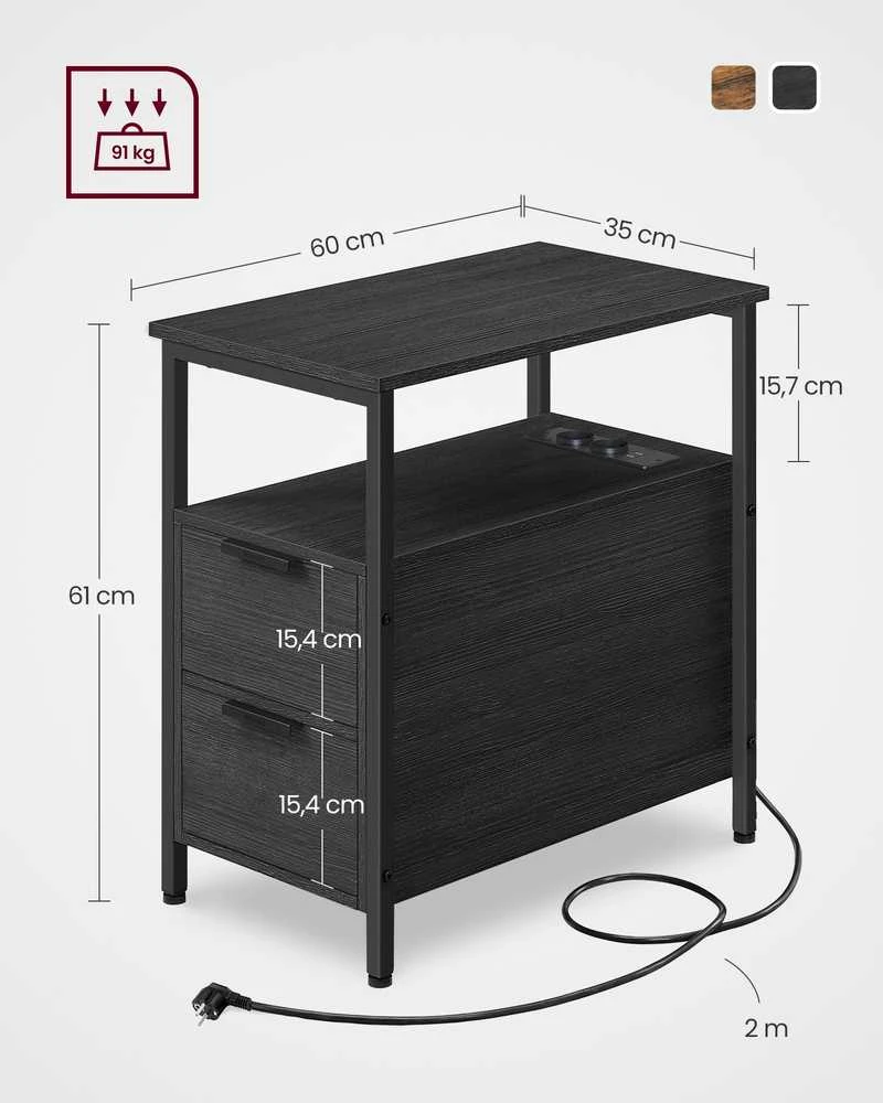 Songmics Naktinis staliukas 60 x 35 x 61 cm