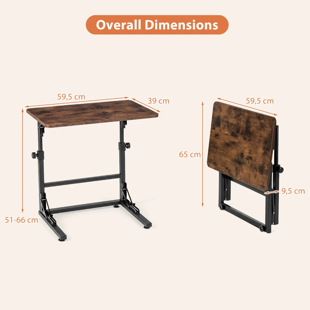 Reguliuojamo aukščio stalas 60 x 39 x 51–66 cm