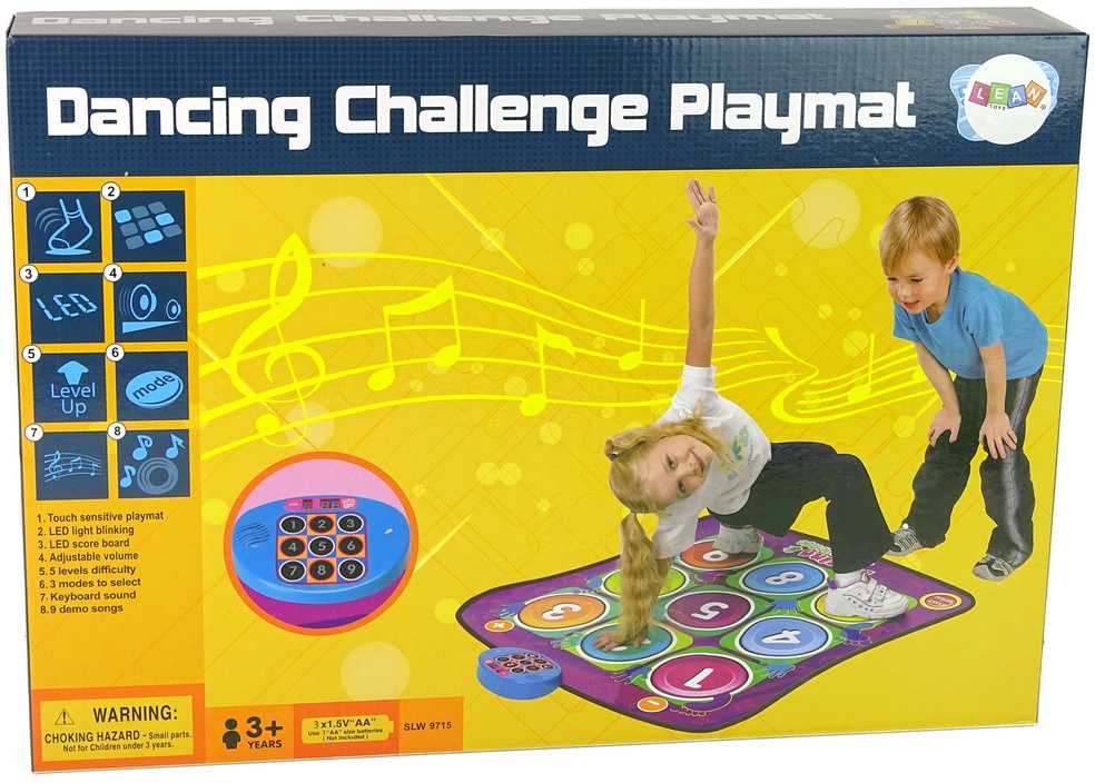 Lean Toys Spalvingas šokių kilimėlis vaikams