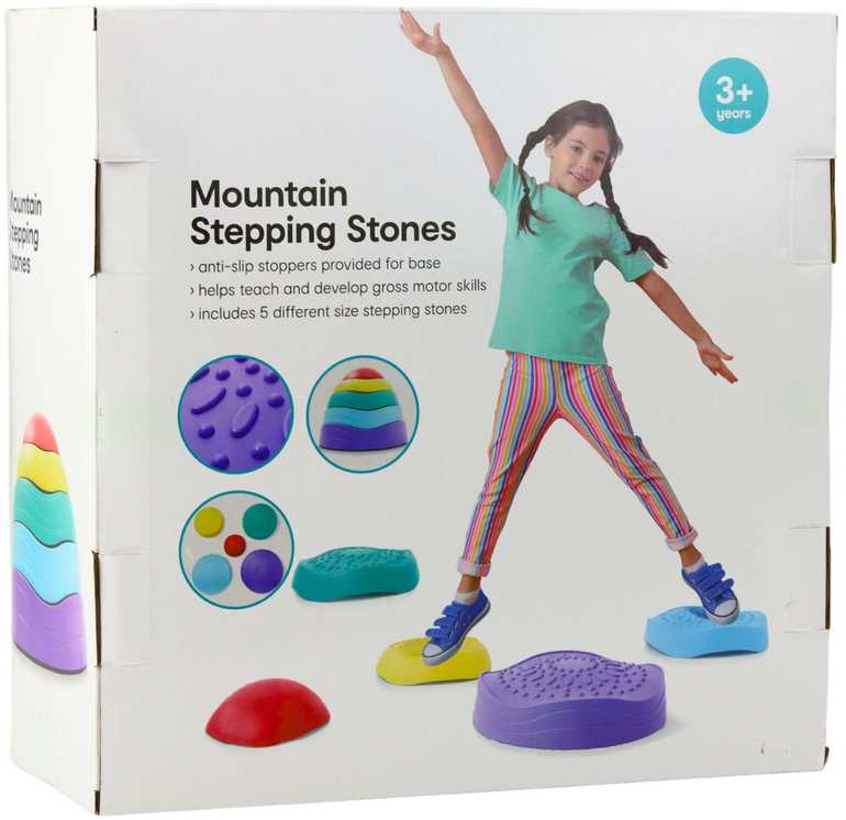 Lean Toys Spalvoti balansavimo akmenukai vaikams 5 vnt.