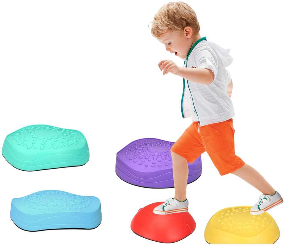 Lean Toys Spalvoti balansavimo akmenukai vaikams 5 vnt.