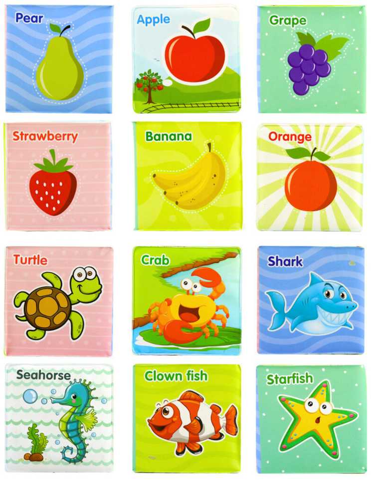Lean Toys Spalvotos kaladėlės su paveikslėliais - 8 vnt.