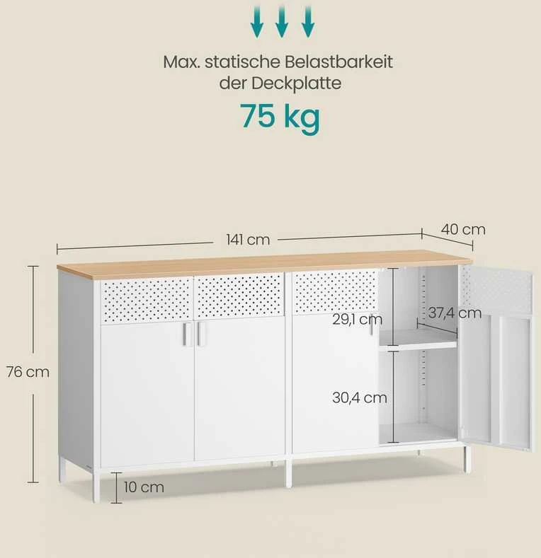 Songmics Spinta 40 × 141 × 76 cm