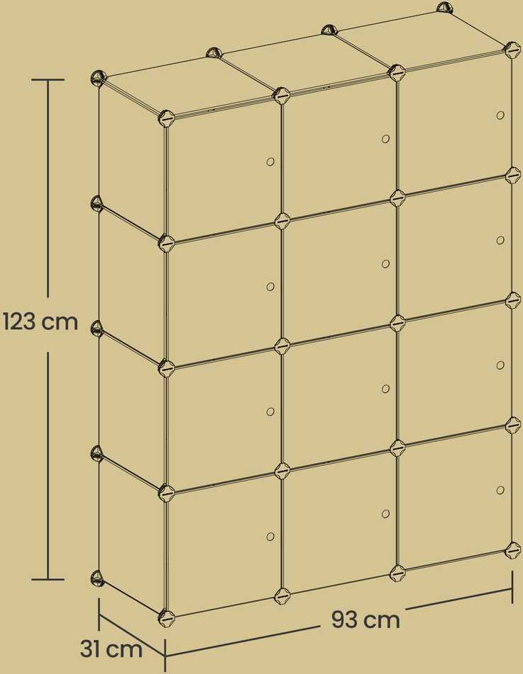 Songmics Spinta su 12 kubelių 93x31x123 cm