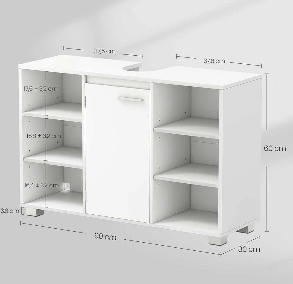 Songmics Spintelė po praustuvu 30 x 90 x 60 cm