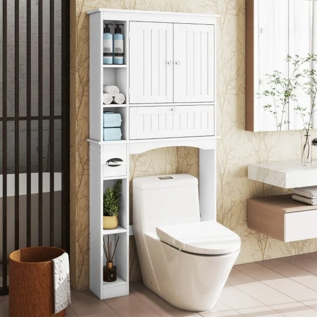 Spintelė virš tualeto balta