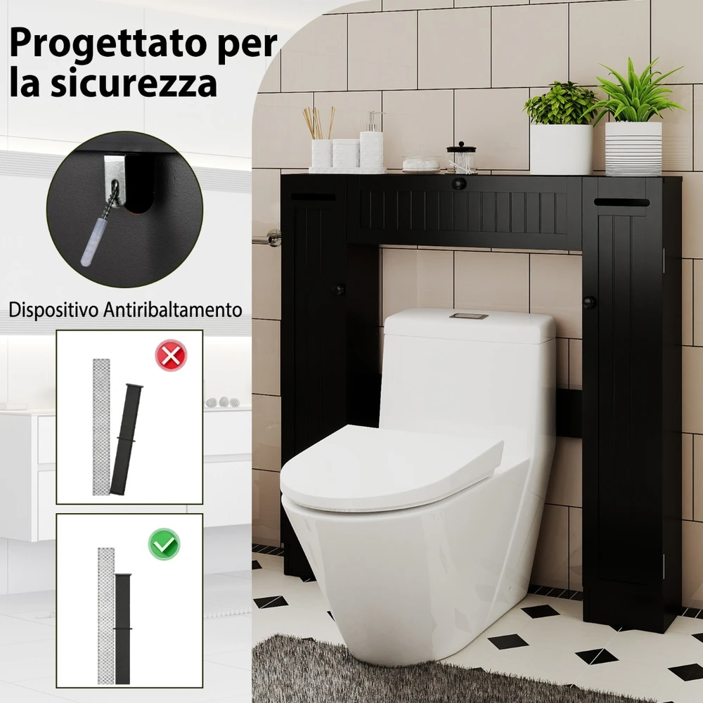 Spintelė virš unitazo juoda