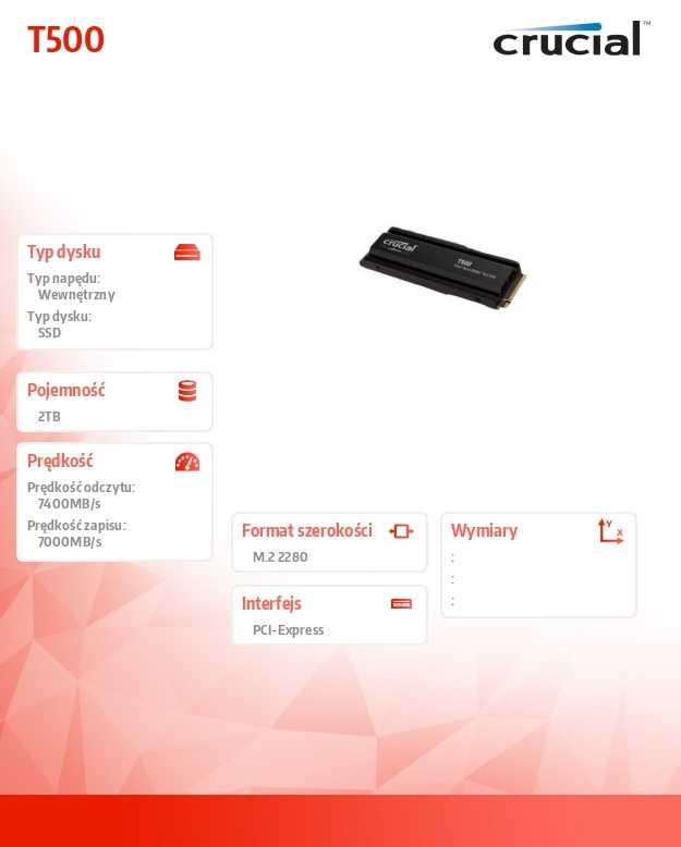 Crucial T500 M.2 PCI-e 4.0 NVMe 2TB aušintuvas