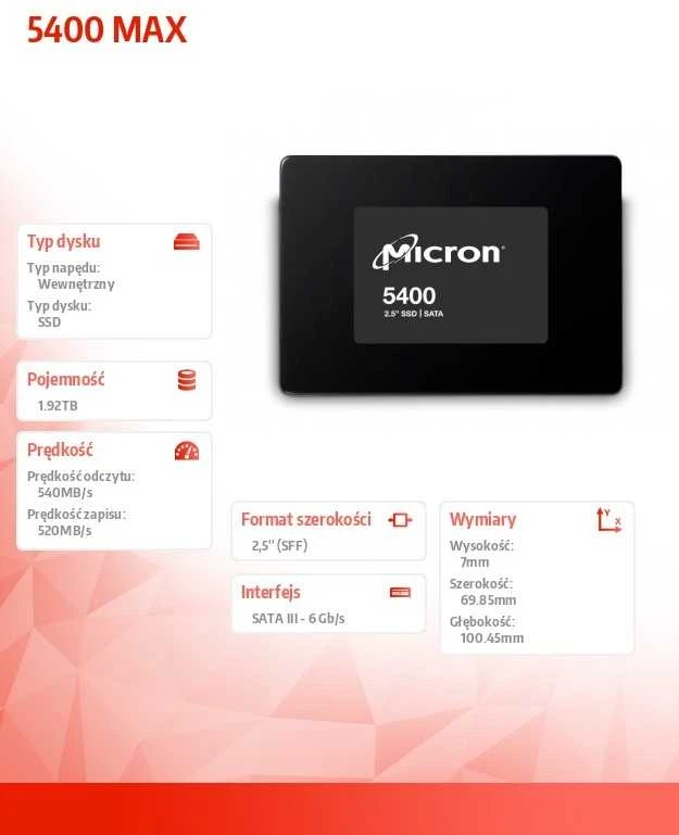SSD - Micron 5400 Max 1,92 TB, auksinis