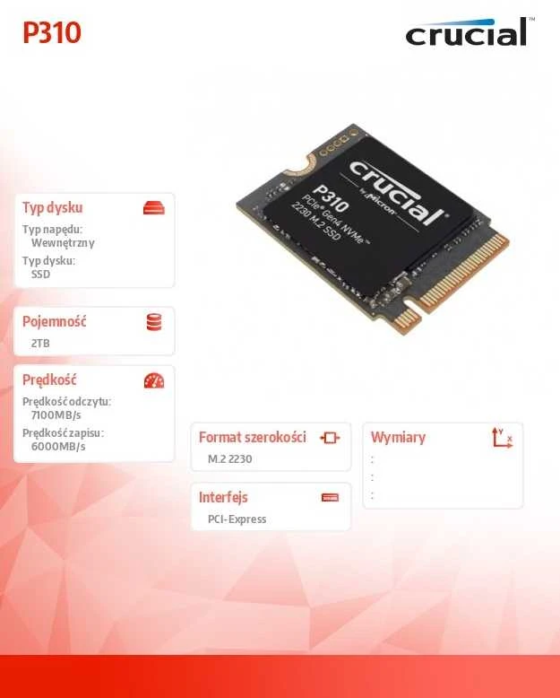 Crucial P310 M.2 PCI-e NVMe 2TB