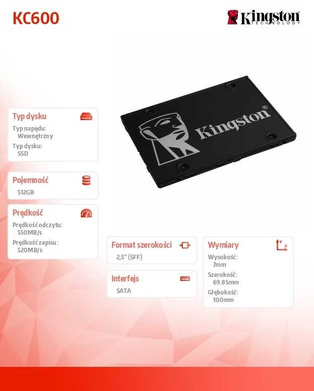 Kietasis diskas SSD Kingston KC600 512GB