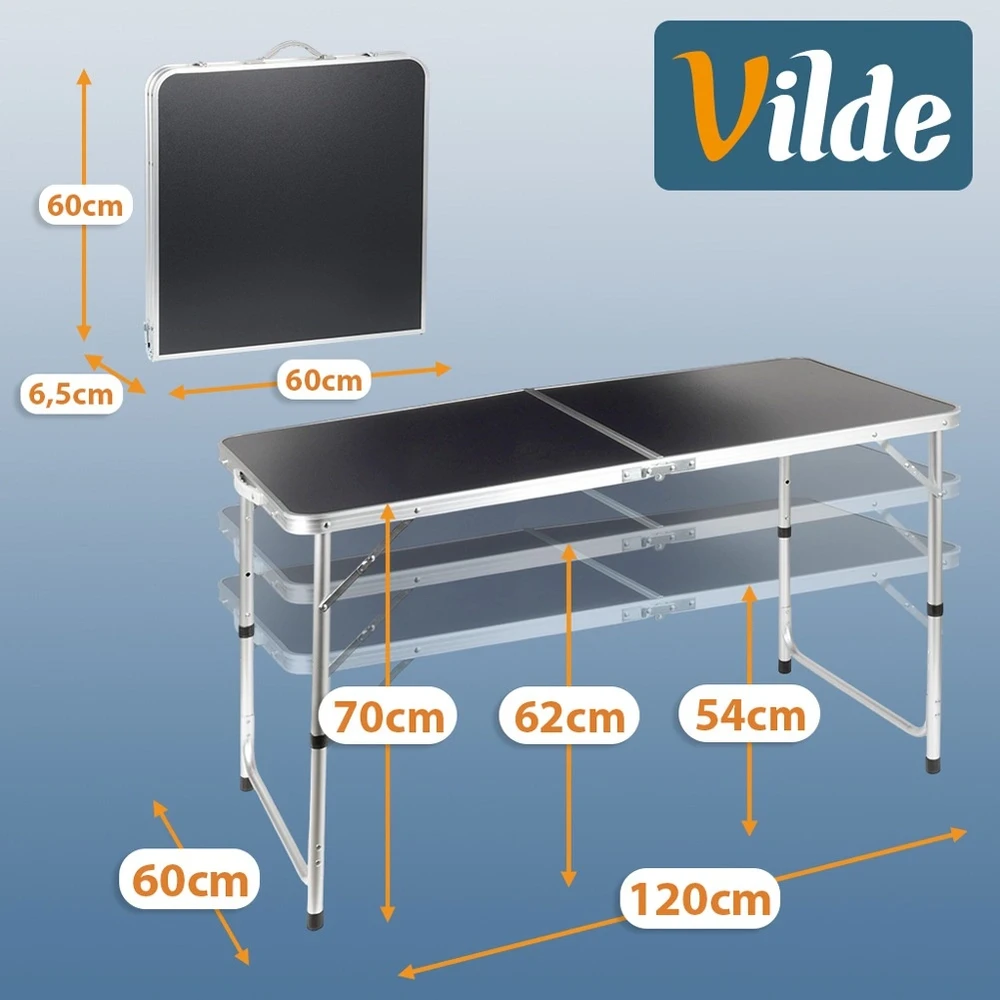 Stalas 120x60x54/62/70 cm