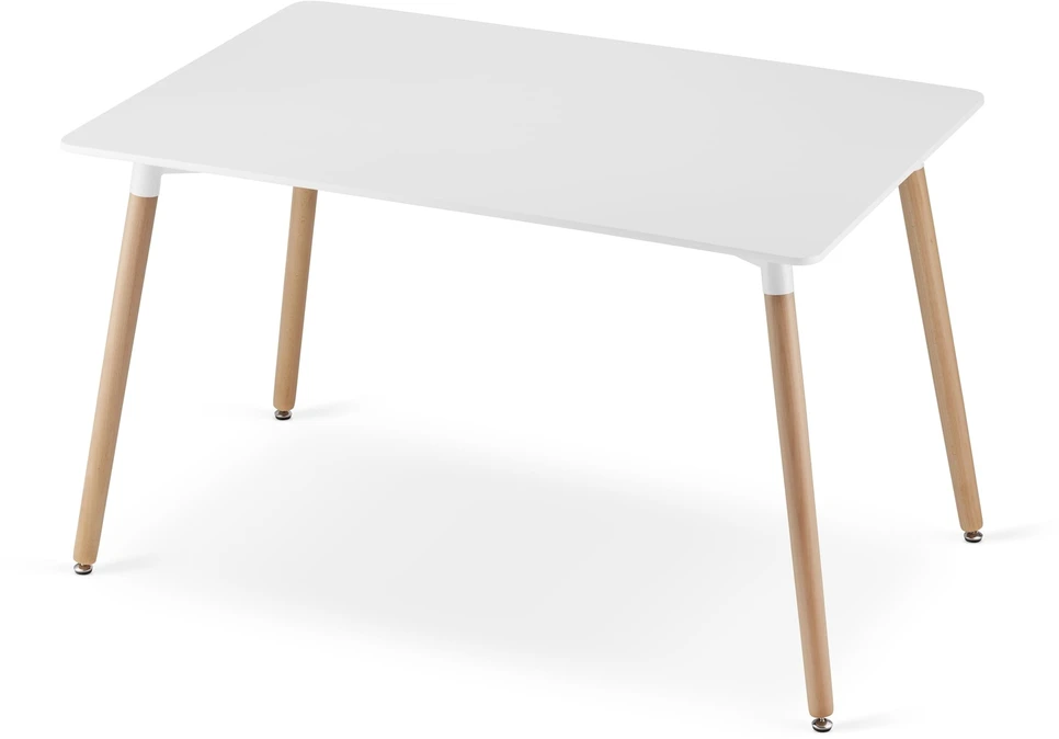 Leobert Stalas ADRIA su buko medienos kojomis, baltas, 120 × 80 × 75 cm