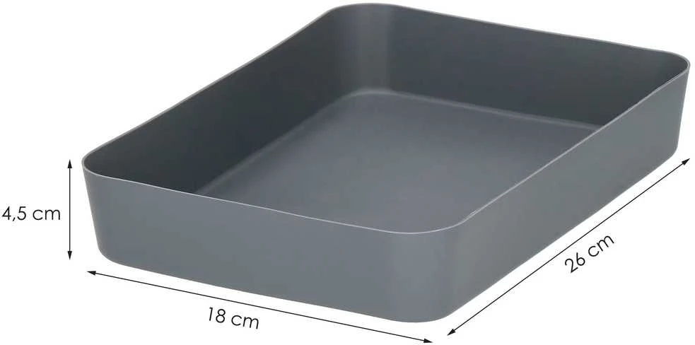 Stalčiaus dėklas Springos 26x18 cm, pilkas